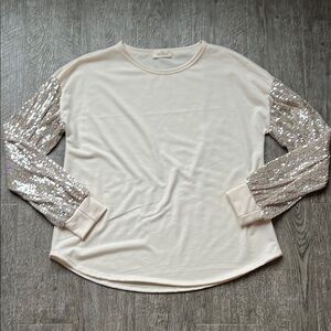 Hopely Sequin Sleeve Top